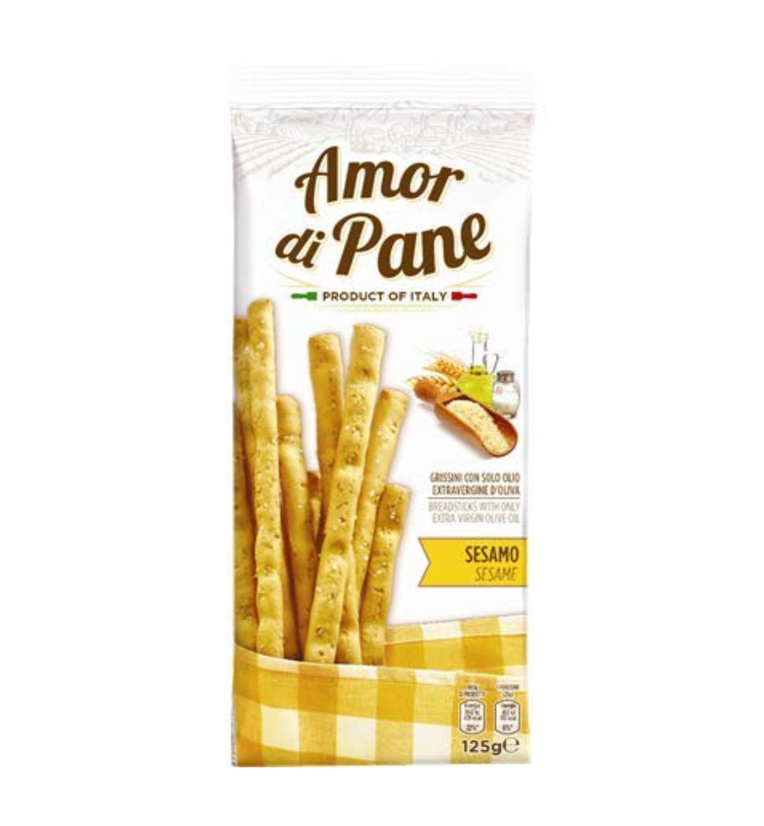 Amor di Pane Grissini Sticks, Sesame 125g