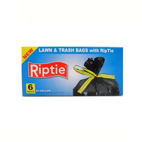 Riptie Trash Bags 6ct 33 Gallons-whole
