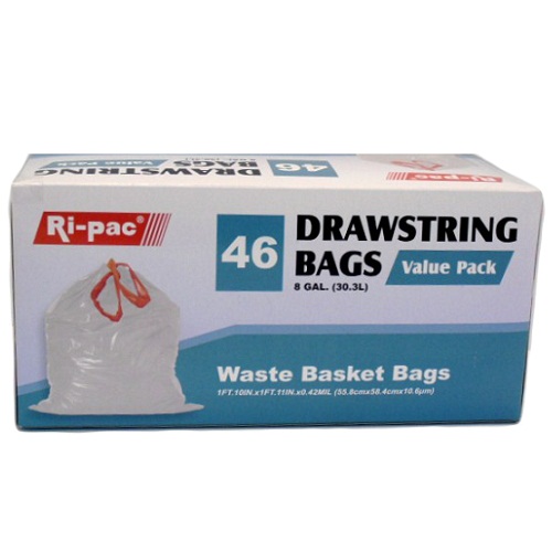 Ri-Pac Wastebasket Bags 46ct 8gl-whole