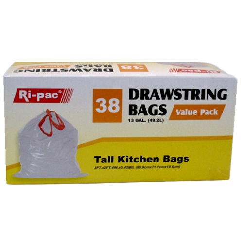 Ri-Pac Tall Kitchen Bags 38ct 13gl-whole