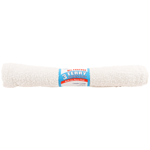 Bar Mops 14″x17″ 3pk White 100% Cotton #my-15n