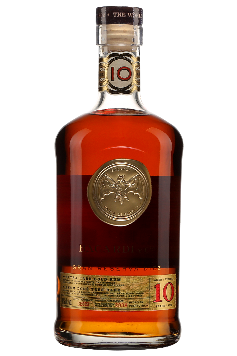 Bacardi Bacardí Gran Reserva Diez 10 Year Old Extra Rare Gold Rum