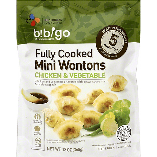 Bibigo Mini, Chicken & Vegetable Wontons - 13 Oz