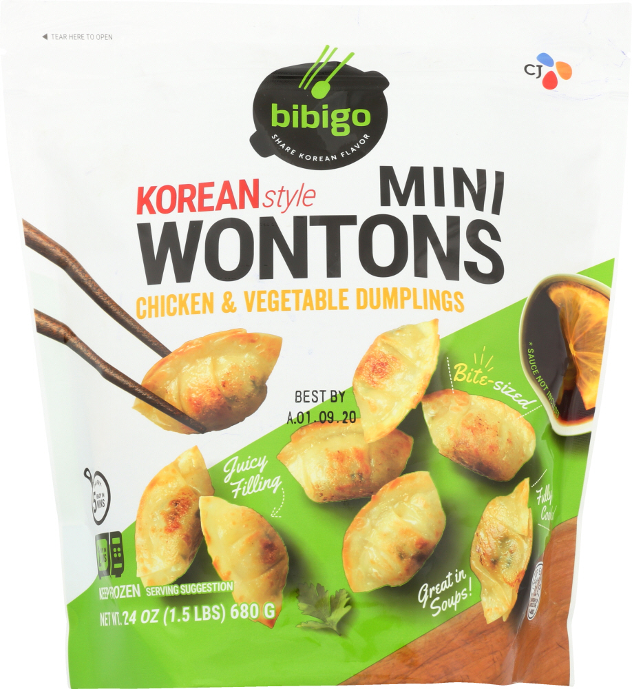 Bibigo Chicken & Vegetable Dumplings Korean Style Mini Wontons