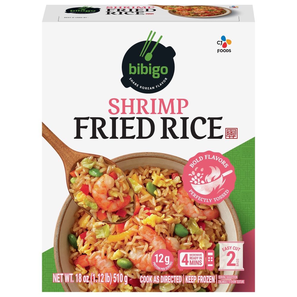 Bibigo Frozen Korean Style Fried Rice Shrimp With Soy Garlic Flavor - 18oz