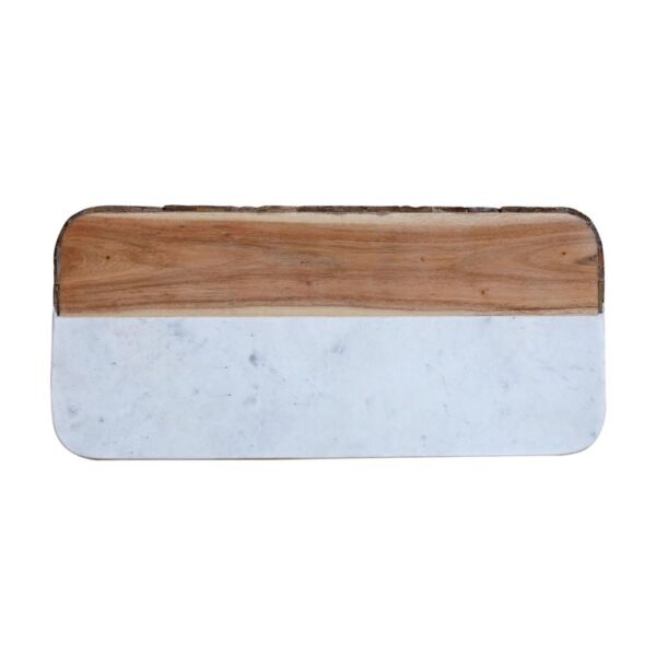 3R Studios White Marble & Mango Wood Cheese Board