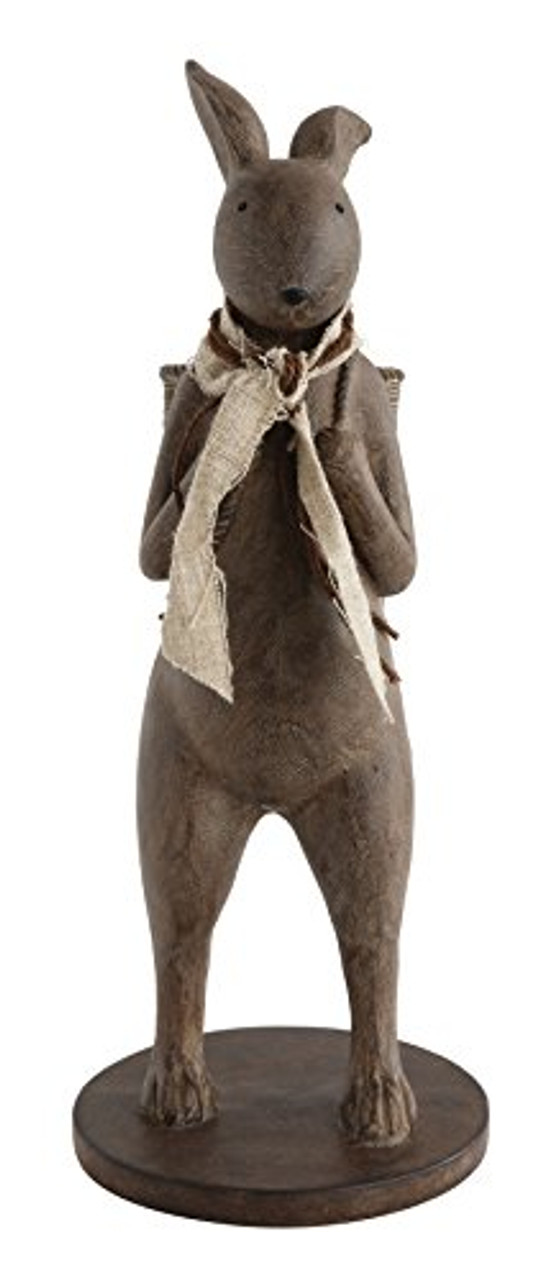 Creative Co-Op Co-Op Brown Resin Rabbit With Basket Decoration
