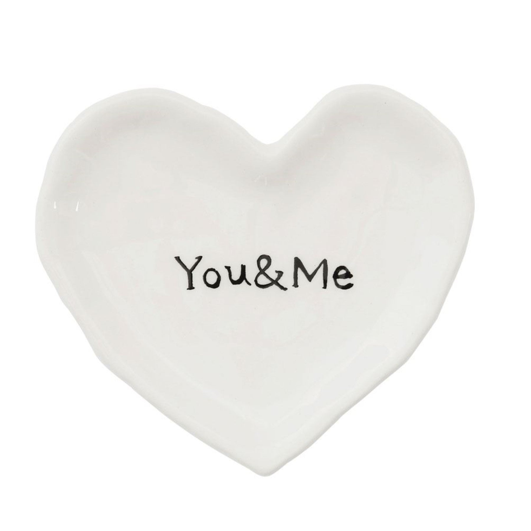 Creative Co-Op Ceramic Heart Dish You & Me