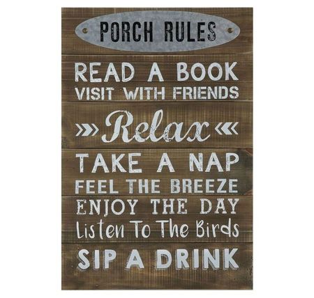 Porch Rules Wall Décor - 3R Studios