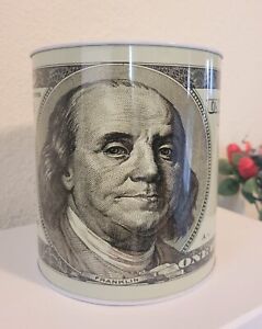 Coin Bank Tin 6" "us Money" Cs:24