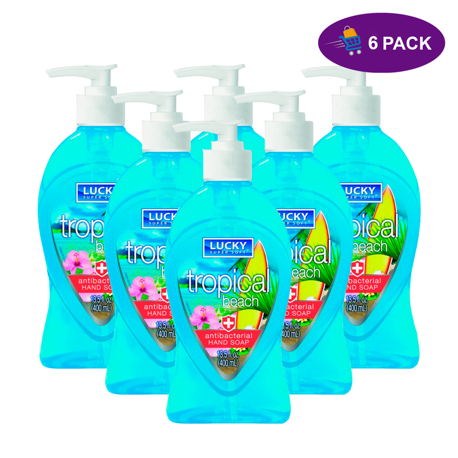 Vwsvc Lucky Antibacterial Liquid Soap 13.5z Tropical Beach