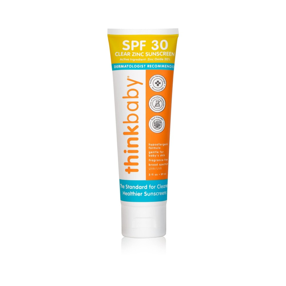 Thinkbaby Thinksport SPF 30 Clear Zinc Baby Sunscreen, 3 Fluid Ounce