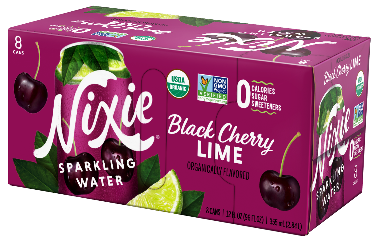 Nixie Water Sparkling Black Cherry Lime 8 Cans, 96 FO
