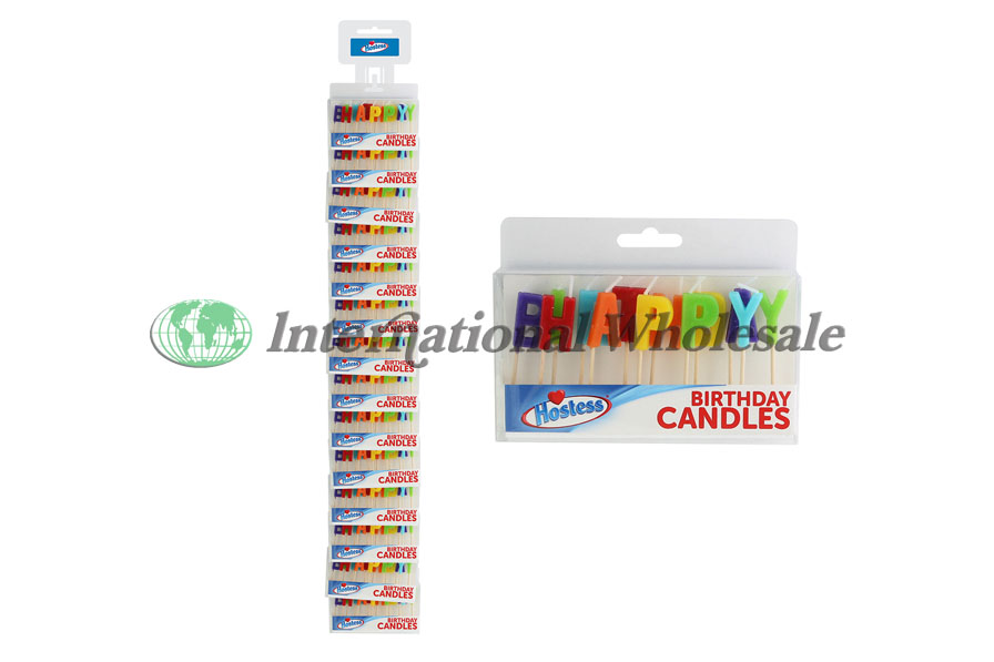 Hostess Happy B-Day Candles Plain 24ct-whole