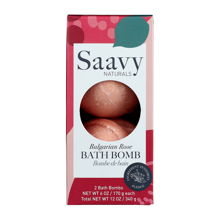 Saavy Naturals Bulgarian Rose Bath Bomb Duo 12 Oz