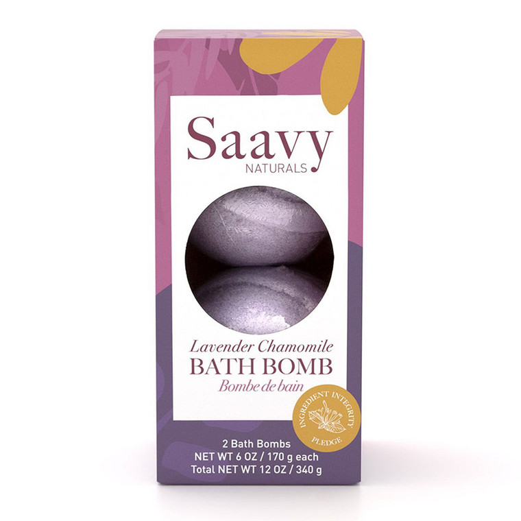 Saavy Naturals Body Care Lavender Chamomile Bath Bomb Duo 12 Oz