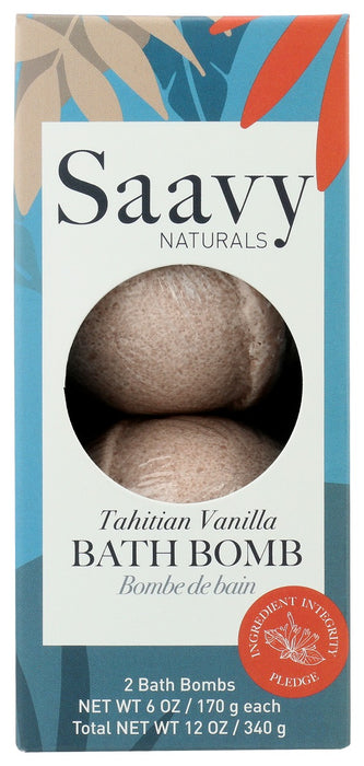 Saavy Naturals Tahitian Vanilla Bath Bomb Duo 12 Oz