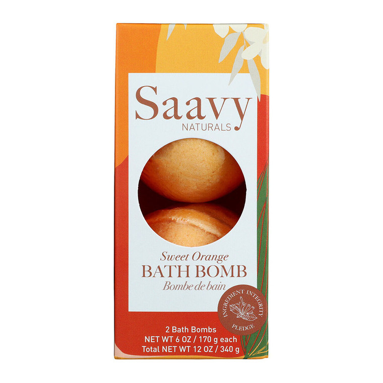 Saavy Naturals Sweet Orange Bath Bomb Duo 12 Oz