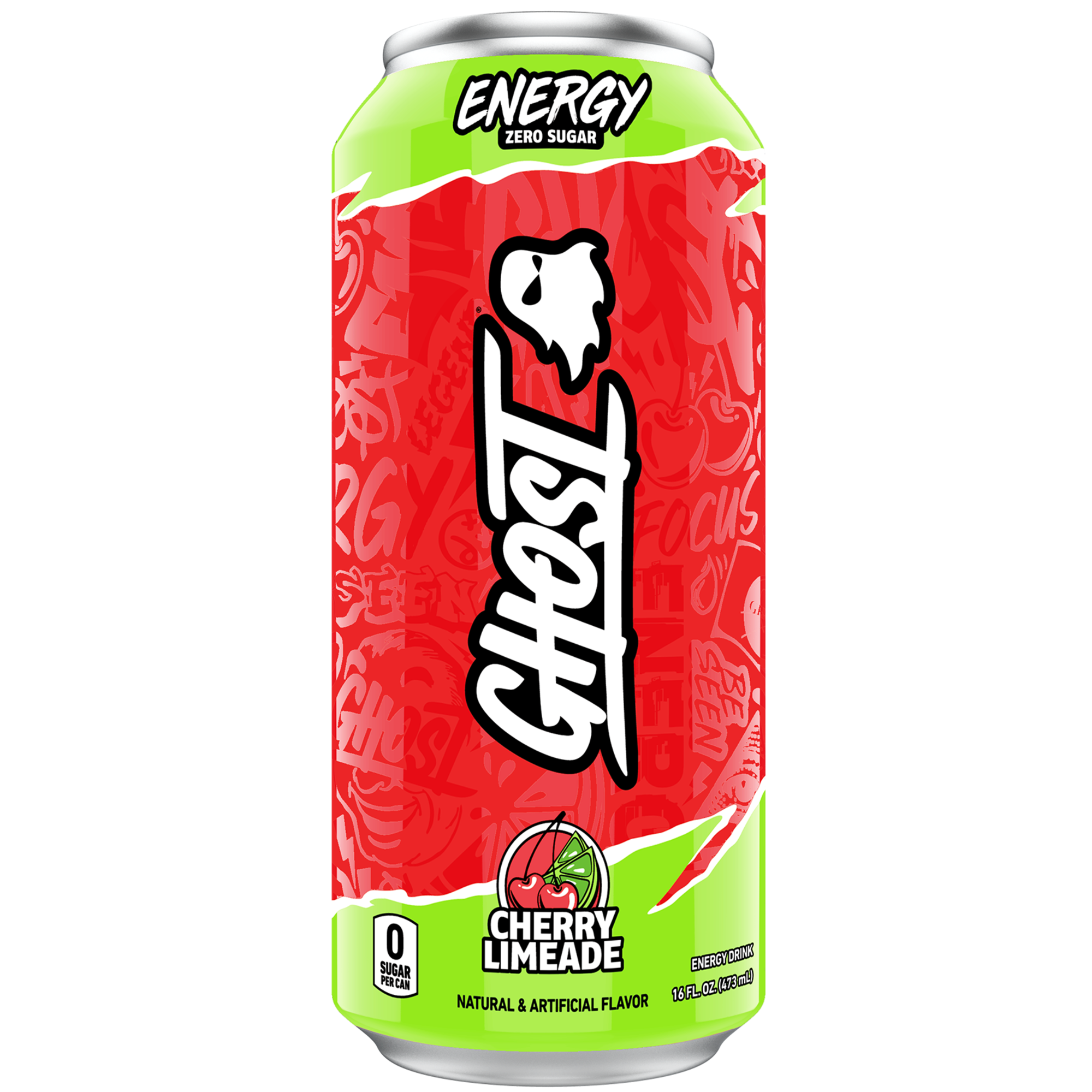 Ghost Energy Drink, Zero Sugar, Cherry Limeade 16 Fl Oz