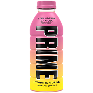 Prime Hydration With BCAA Blend For Muscle Recovery - Strawberry Banana (12 Drinks 16.9 Fl Oz. Each)