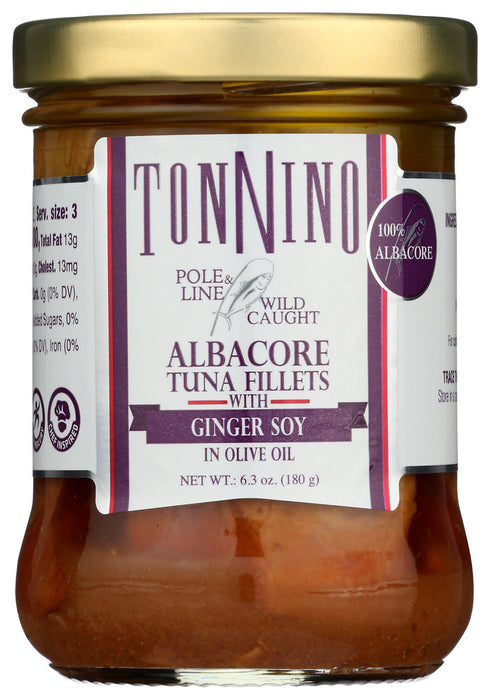 Tonnino Albacore Tune Fillets With Ginger Soy In Olive Oil 6.3 Oz