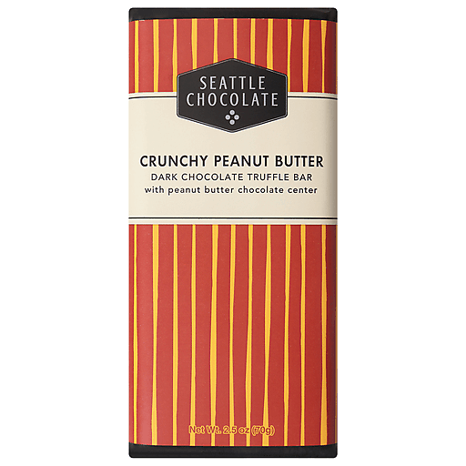 Seattle Chocolate Chocolates Dark Truffle Bar, Crunchy Peanut Butter