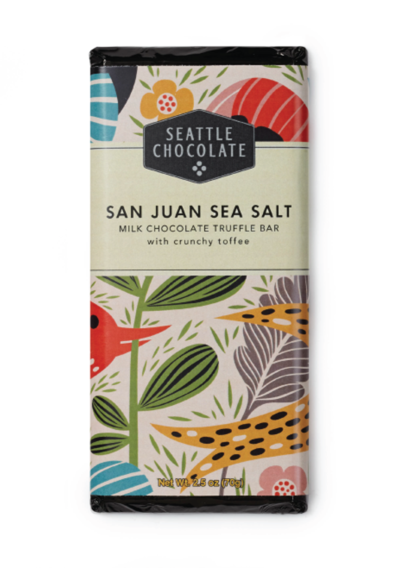 Seattle Chocolate Chocolates Milk Truffle Bar, San Juan Sea Salt