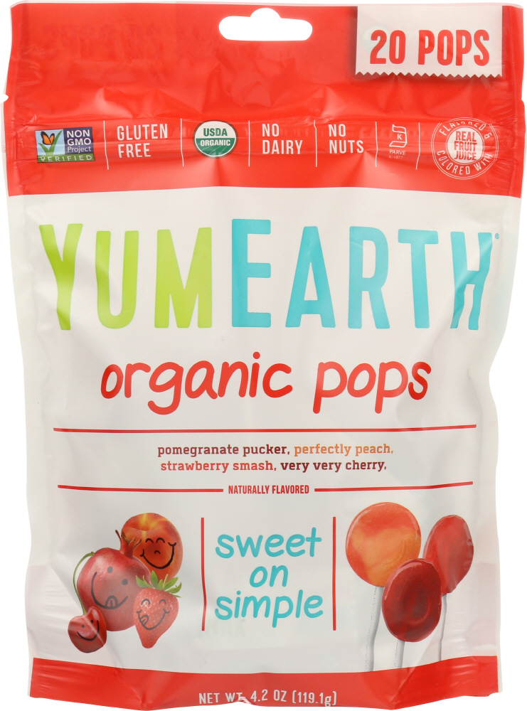 YumEarth ORGANICS: Assorted Organic Pops 20+ Pops, 4.2 Oz