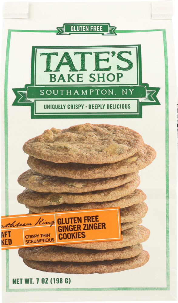 Tate's Bake Shop Gluten Free Ginger Zinger Cookies 7 Oz Bag 12ct Case