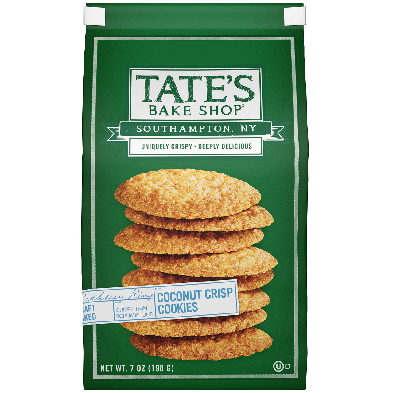 Tate's Bake Shop Coconut Crisp Cookies 7 Oz Bag 12ct Case