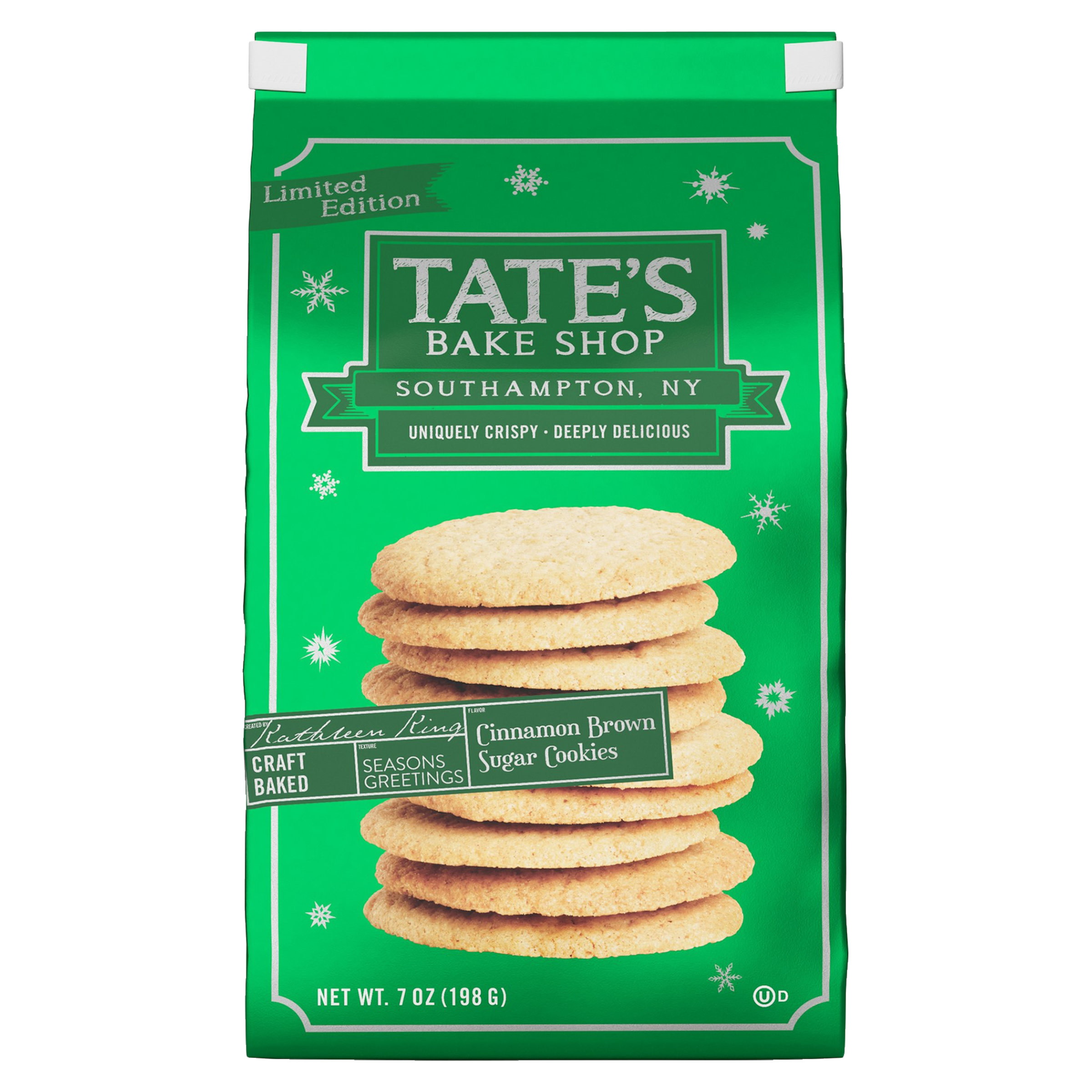 Tate's Bake Shop Cookies Holiday Edition Cinnamon Brown Sugar 7 Oz Bag