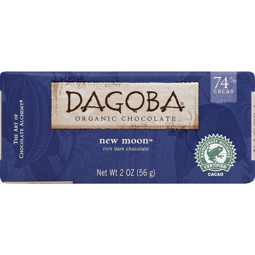 Dagoba Dark Chocolate, Rich, New Moon, 74% Cacao