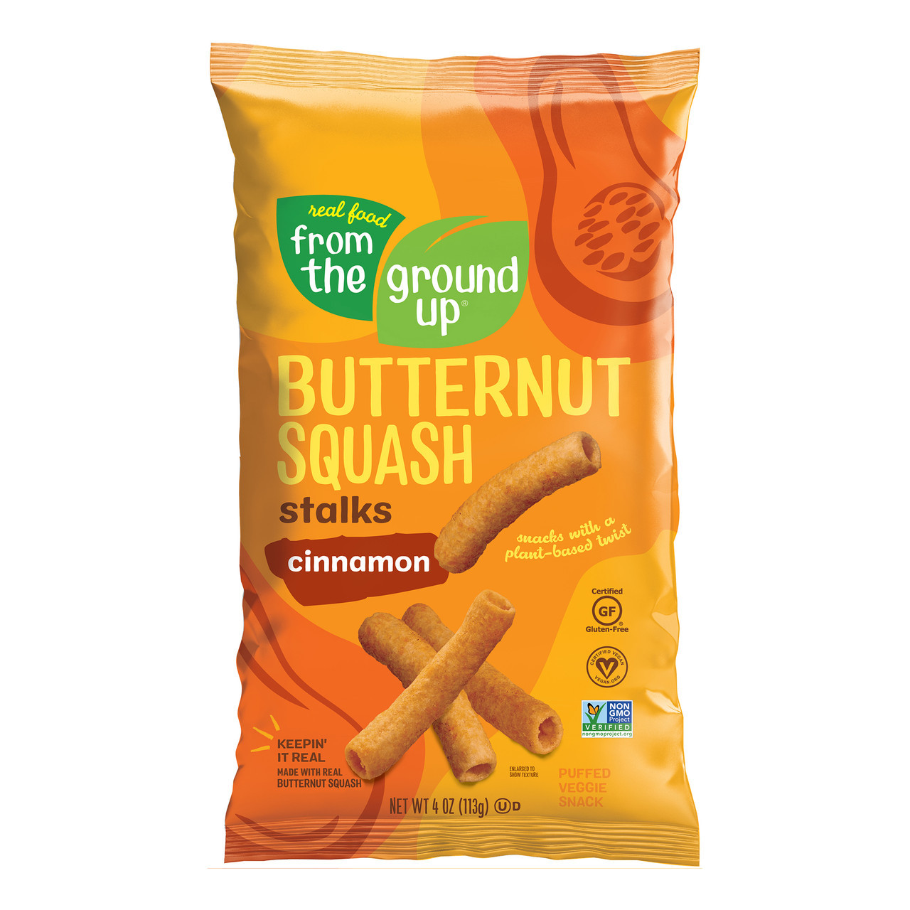 From The Ground Up Butternut Squash Cinnamon Stalks 4 Oz Bag - 12ct Case