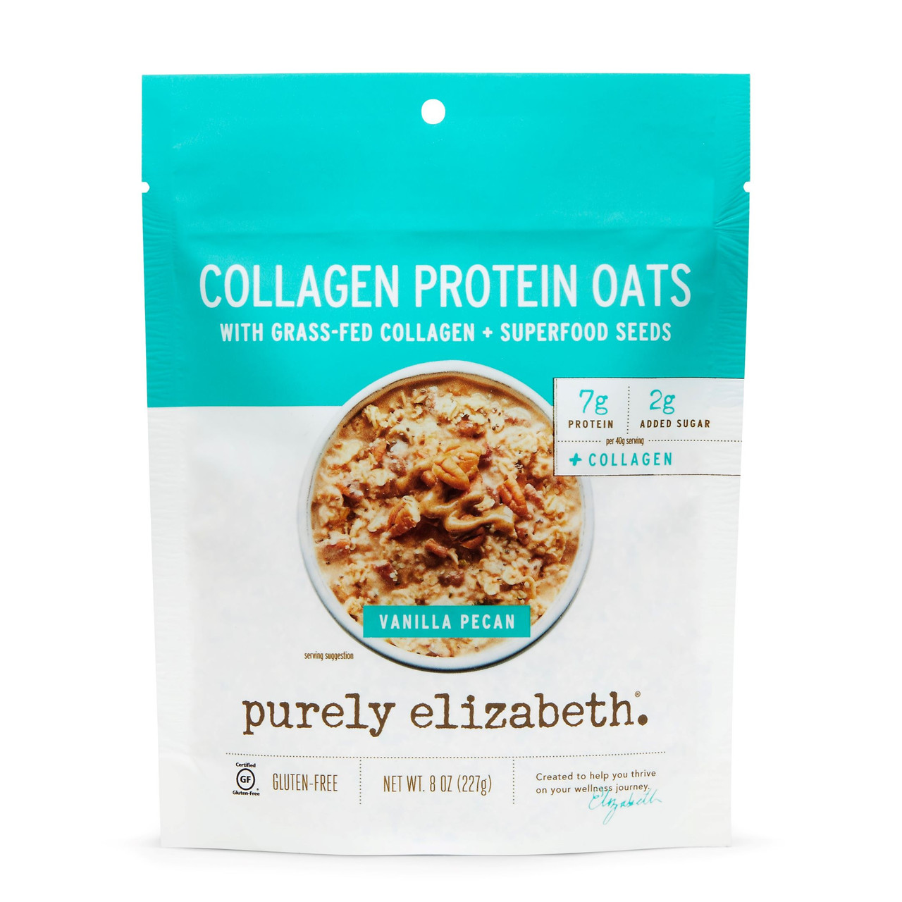 Purely Elizabeth Oat Pouch Collagen Vanilla Pecan, 8 Ounce