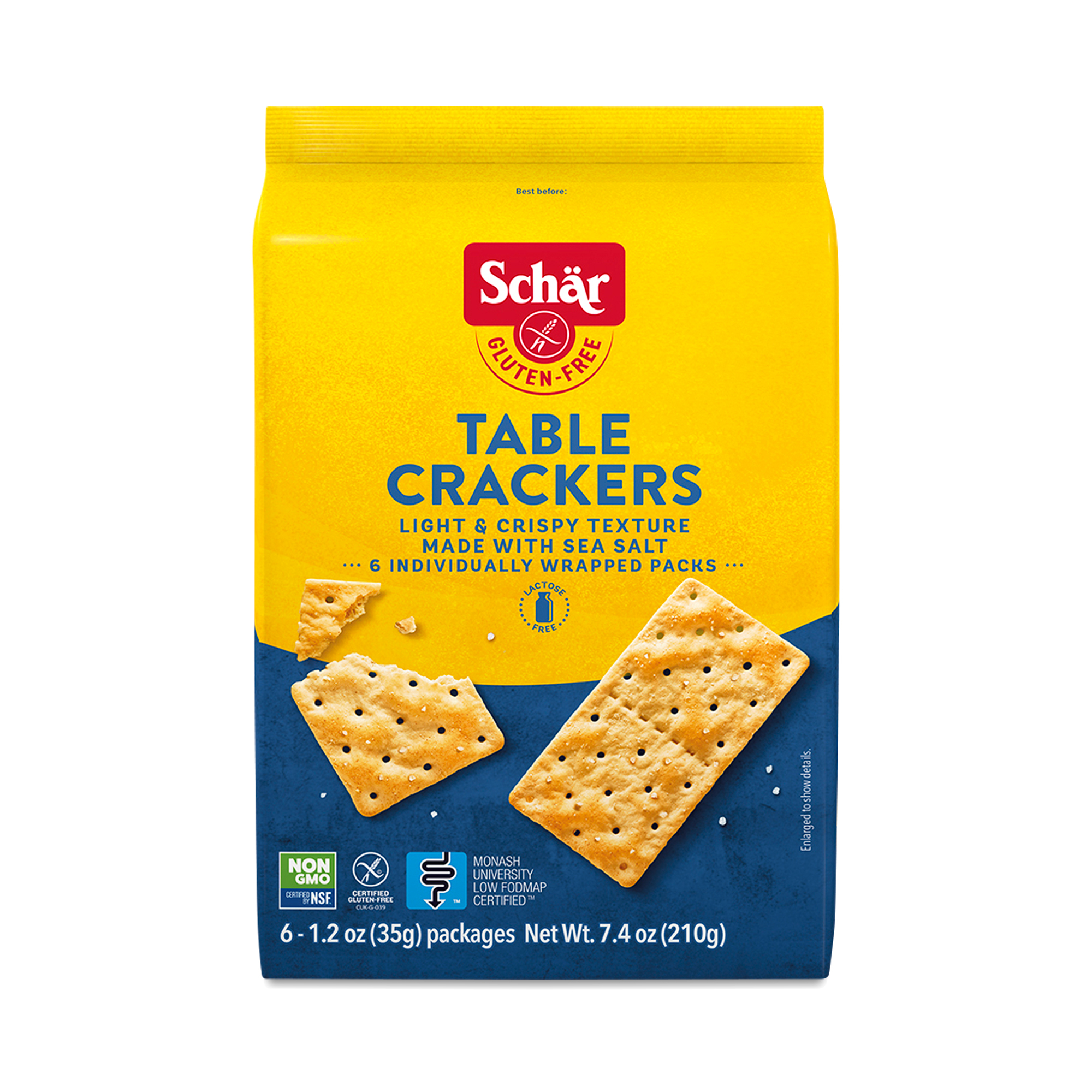 Schar Gluten Free Table Crackers 6 Packages 1.2 Oz Pack