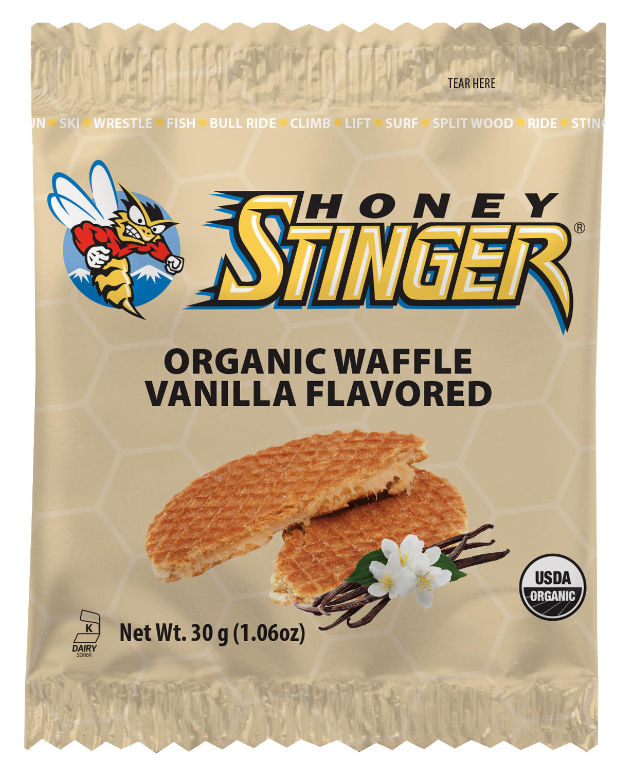 Honey Stinger Organic Waffle, Vanilla - 1.06 Oz