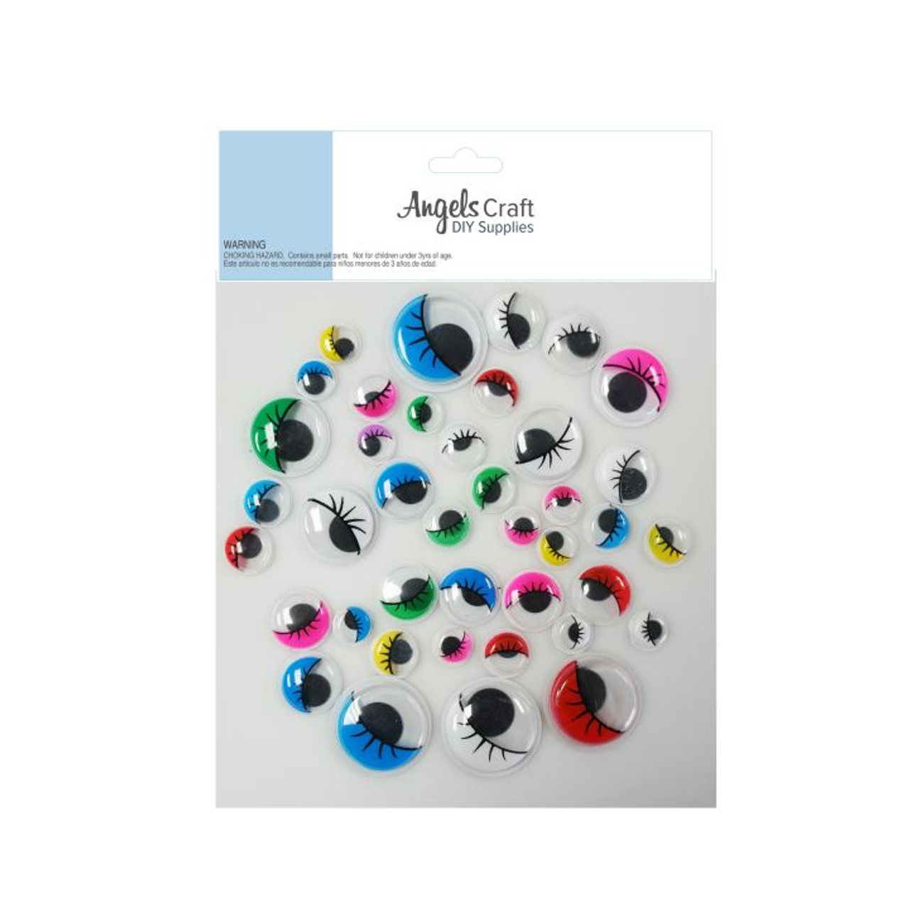 Angels Craft Color Wiggle Eyes Assorte Size 48 Pc