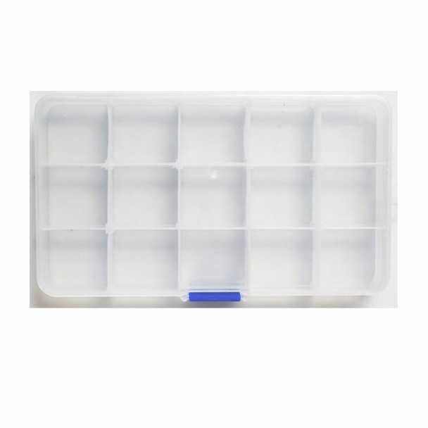 Angels Craft 15 Slot Plastic Organizer Box 6.75" X 3.75"