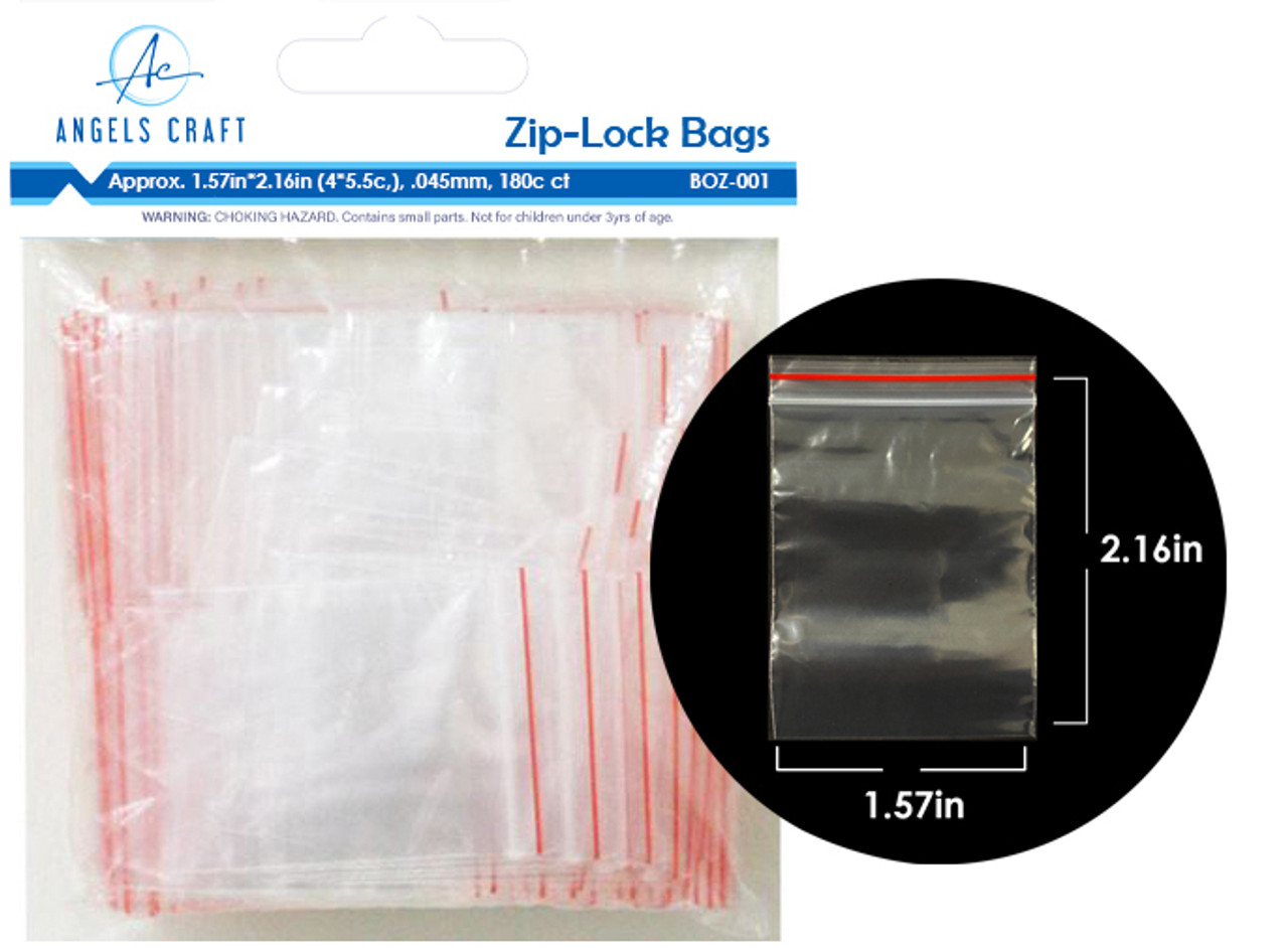 Angel's Craft 720 Organizer Poly Clear Plastic Zip-lock Bags Sealed Reclosable 1.5"x 2"