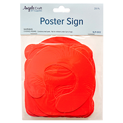 Poster Sign Letters & Numbers 5" 39 Ct Asst Color