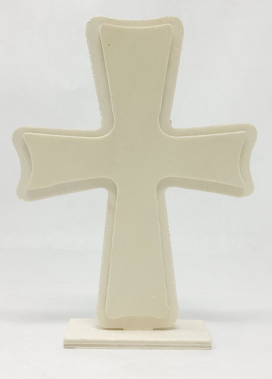 AngelsCraft Wooden Cross-wave Edge 6.5" Height