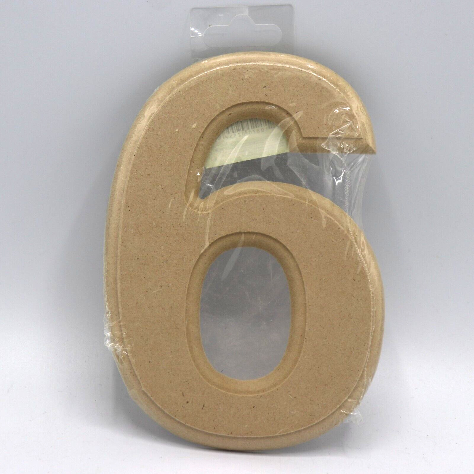 Angels Craft Beveled Number 6, Natural, 6" Tall WL-046