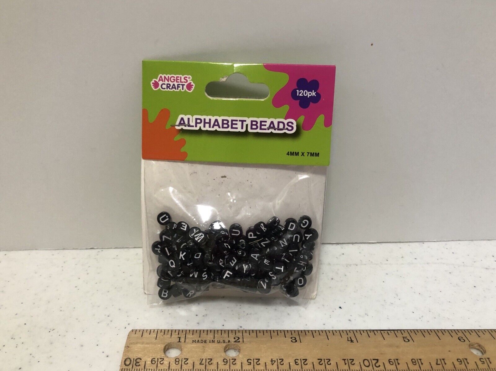Alphabet Beads Round 150 Ct Black