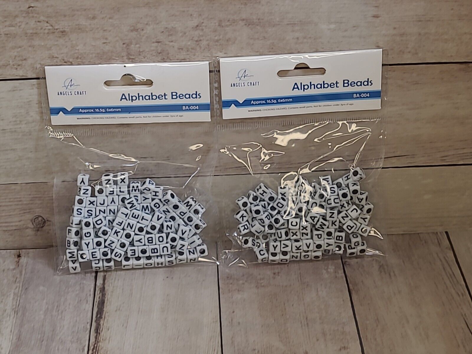 Angels Craft 200pcs Mixed Square Cube Alphabet Beads BA-004 Approx. 16.5g, 6x6mm