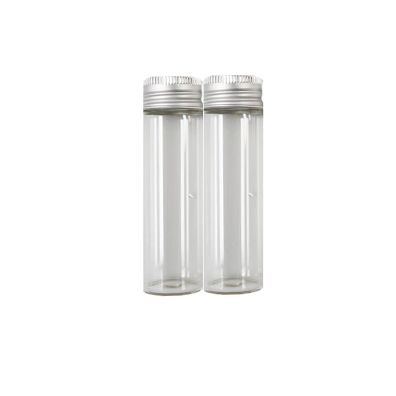 AngelsCraft 1"x3" Glass Bottles Aluminum Cap 2ct