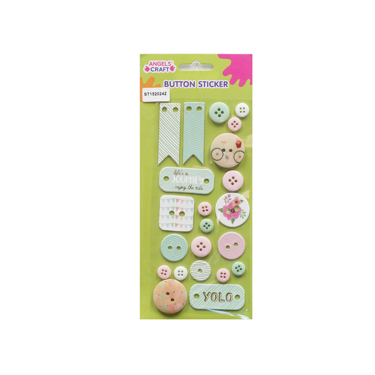 AngelsCraft Scrapbook Sticker Vintage-Themed, Asst Size & Colors. 22-ct. Pk