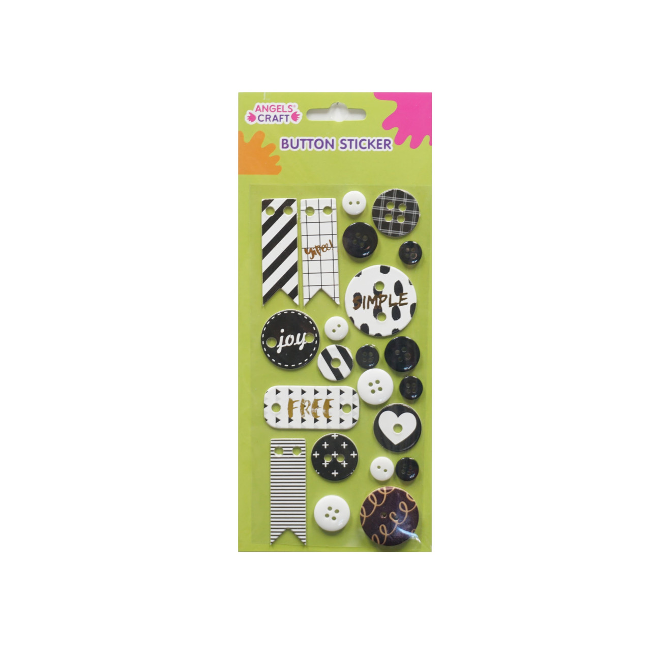 AngelsCraft Scrapbookig Sticker Fashion-Themed, Asst Size & Colors. 22-ct. Pk
