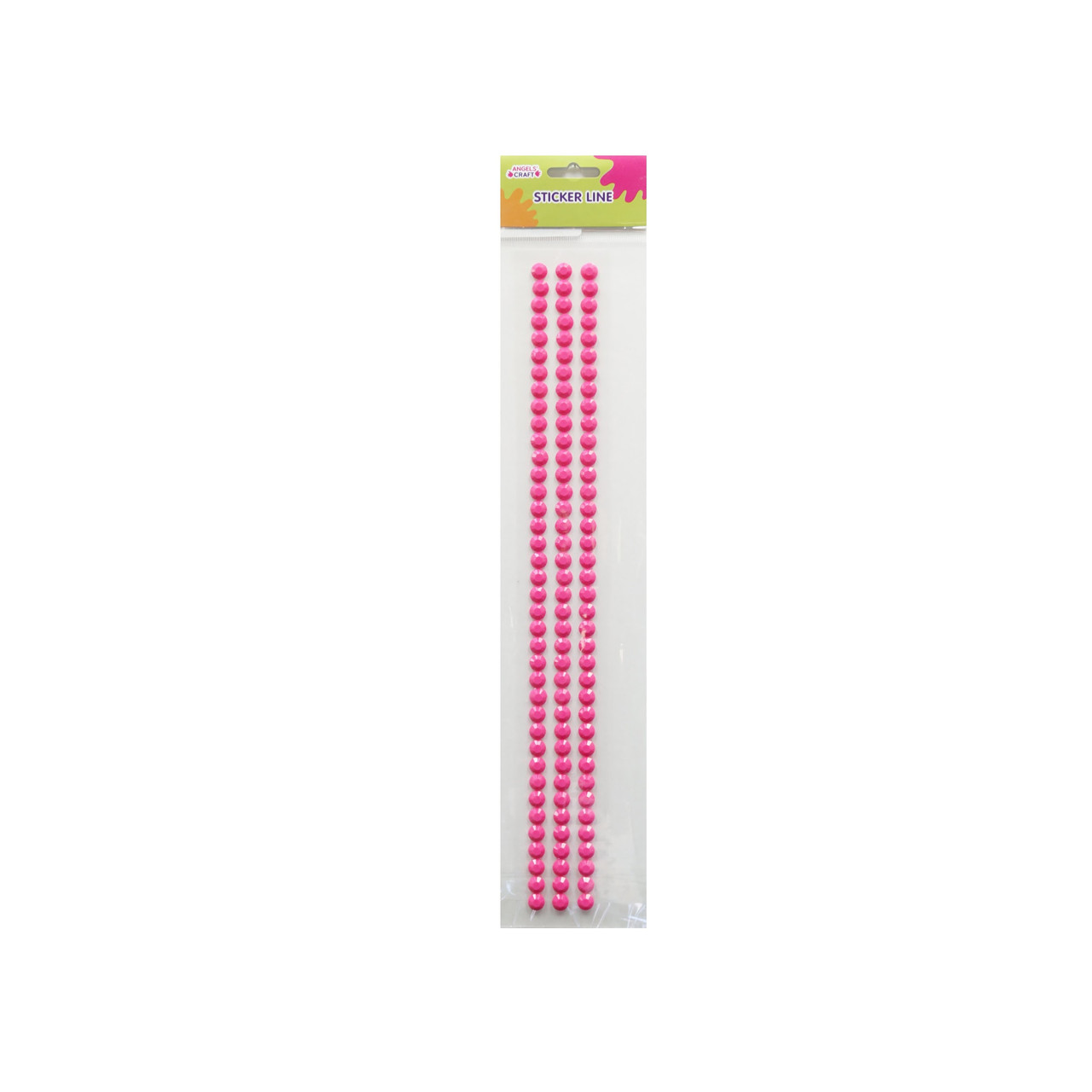 AngelsCraft Pink Peridot-Stone, Resin Rhinestone Sticker Strips. 3x38. 114-ct. Pk
