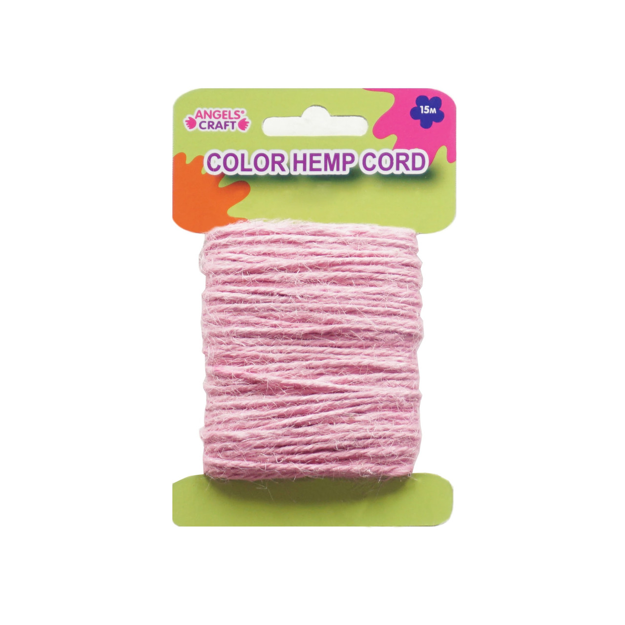AngelsCraft Hemp Cord-Pink Color, 15M, Medium Thickness