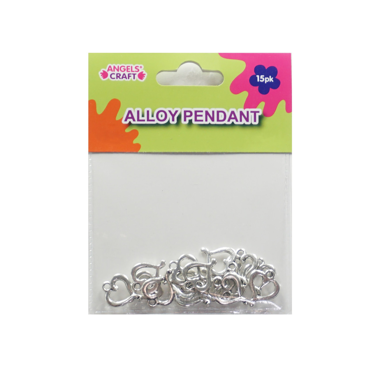 AngelsCraft 30 Heart Charms Silver Tiny Size - ALP-010 Approx 0.59x0.7in